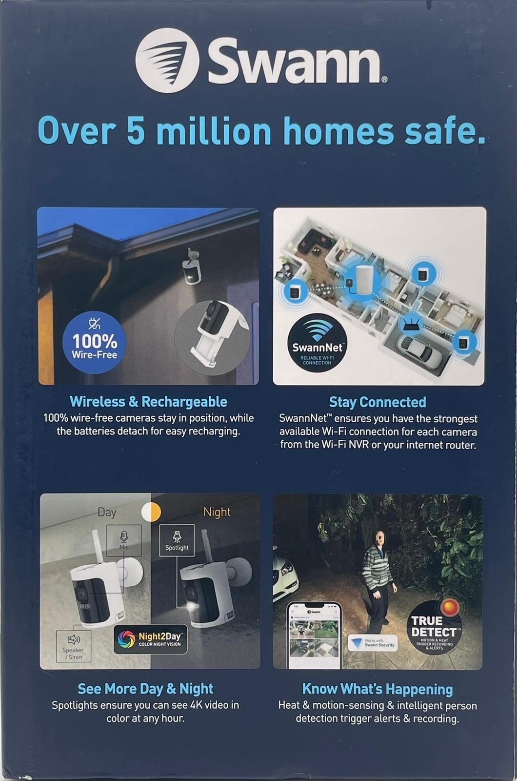 Swann AllSecure 4K Wireless Security Camera Kit NVR Tower Local Cloud Storage