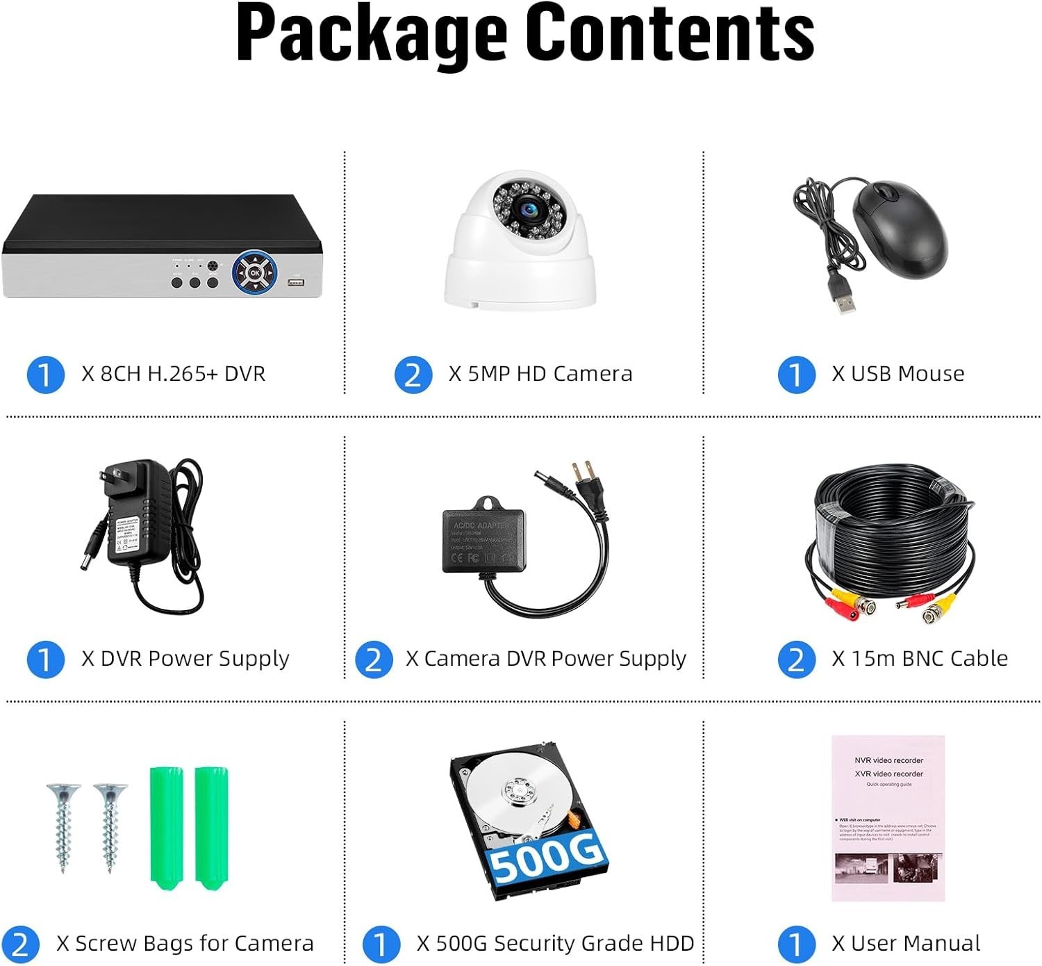 5MP Security Camera System Indoor with AI Human Detection, 8CH H.265+ Securit…