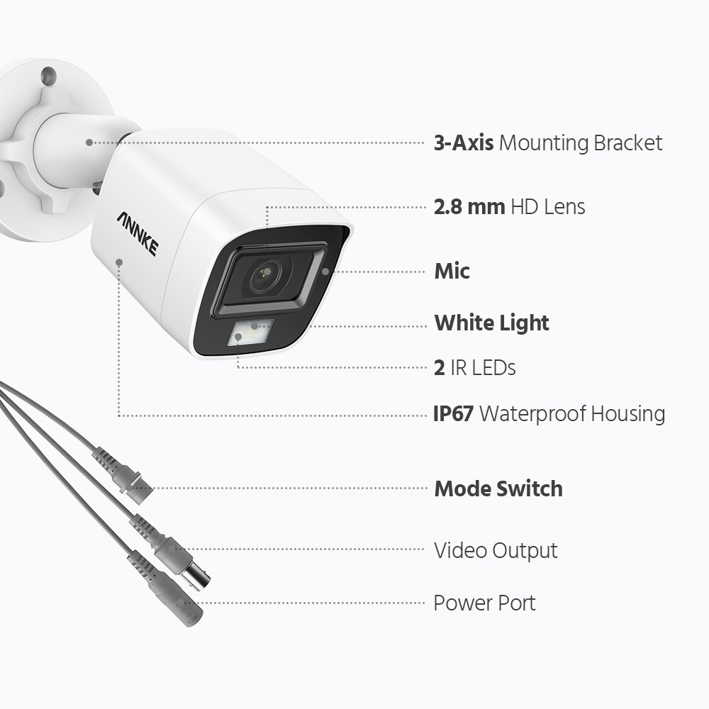 ANNKE HD 5MP 4in1 Security Camera System Audio Recording Full Color Night Vision