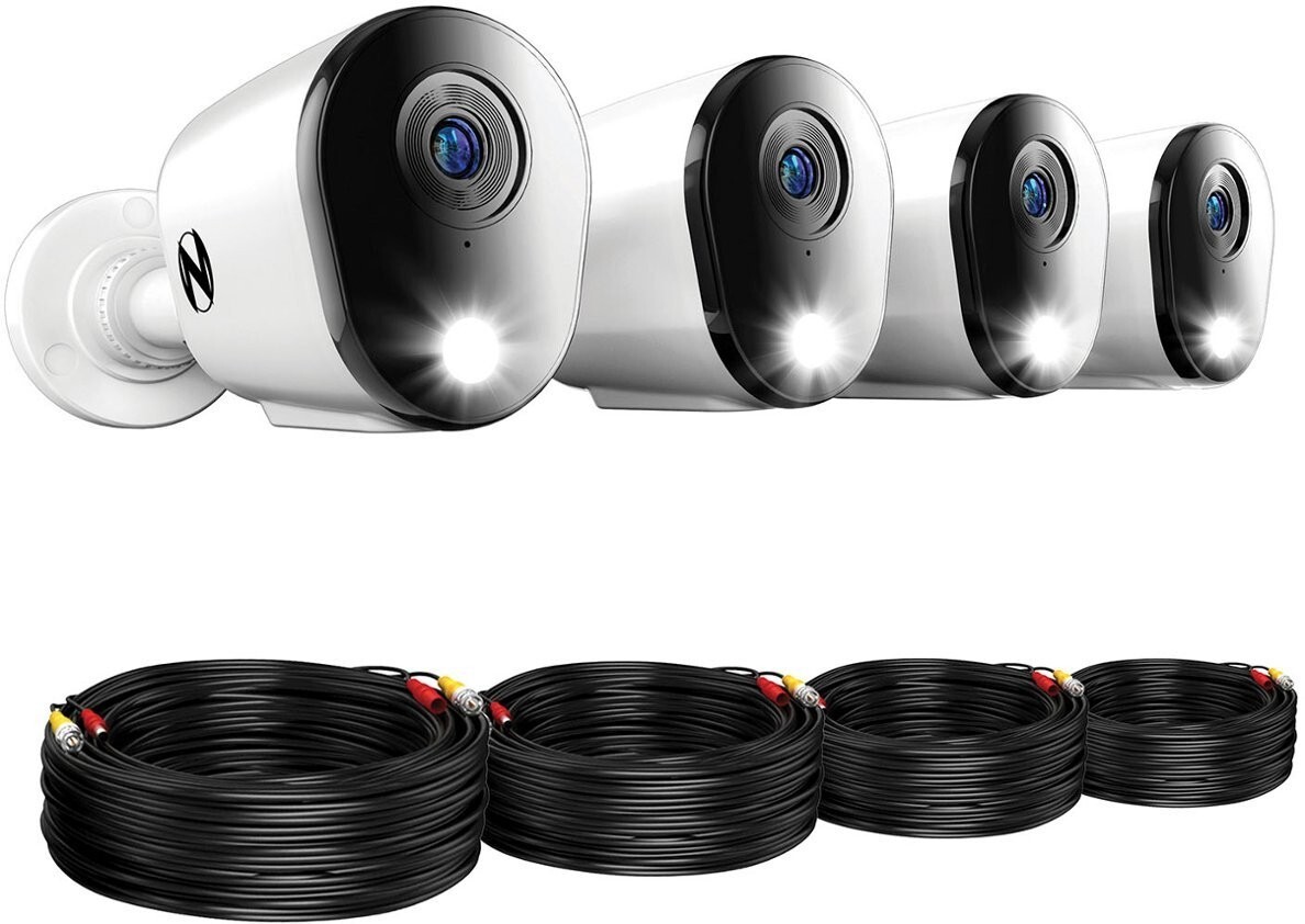 Night Owl 12 Channel 4 Camera Wired 2K 1TB DVR Security System with 2-way Audio