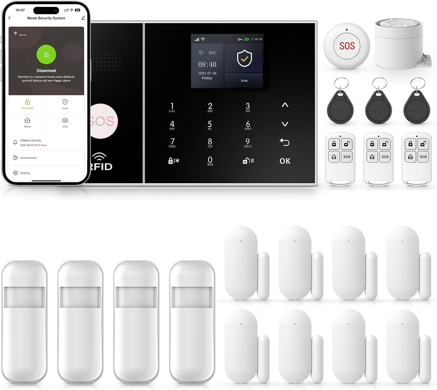 Alarm System for Home Security Smart Home Alarm System, Wireless Wifi Home Alarm