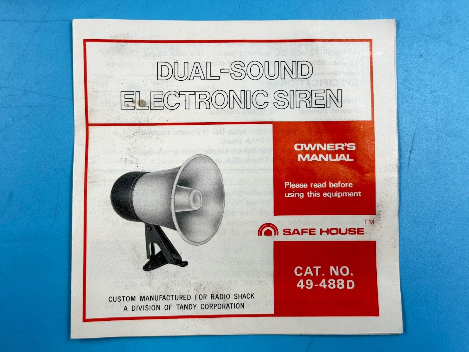 Safe House Two Sound Two Signals Electronic Siren Alarm Weatherproof Case 12VDC