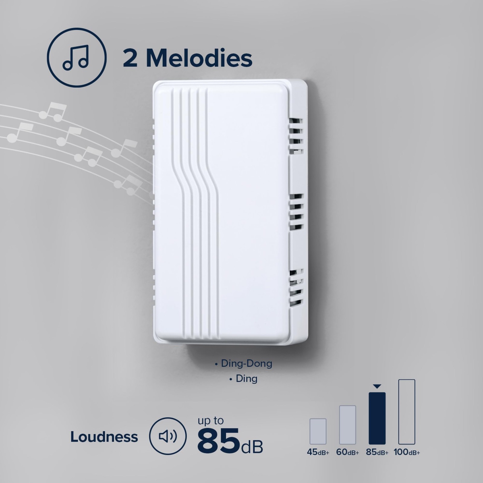 Heath Zenith Wired Mechanical Doorbell Chime, White, Plastic, No Size, White