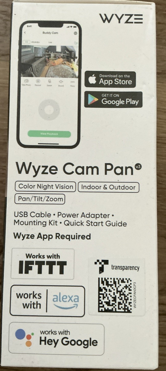 Wyze Cam Pan v3 1080p WiFi Security Camera Pan Tilt Color Night Vision NEW