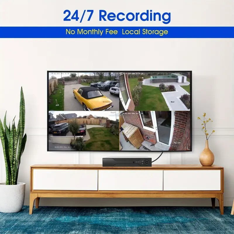 5MP HD Home Outdoor Security Camera CCTV System 4CH HMDI DVR IR with 500GB HDD