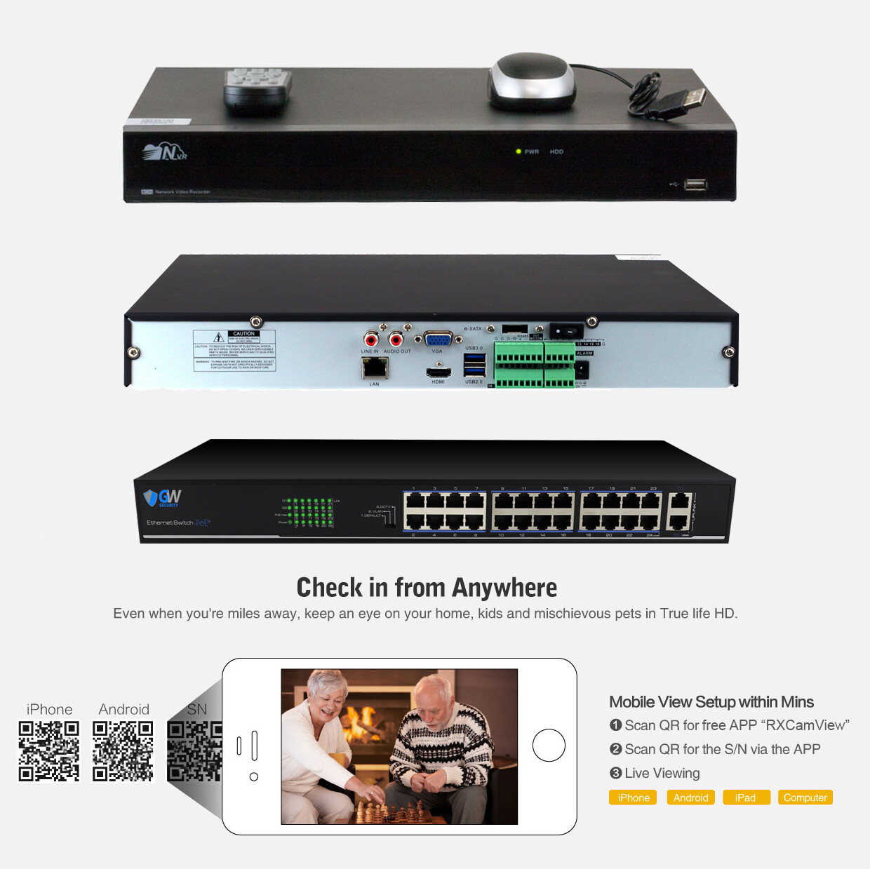 32 Channel NVR 24 X 4K Outdoor Indoor Microphone Turret Security Camera System