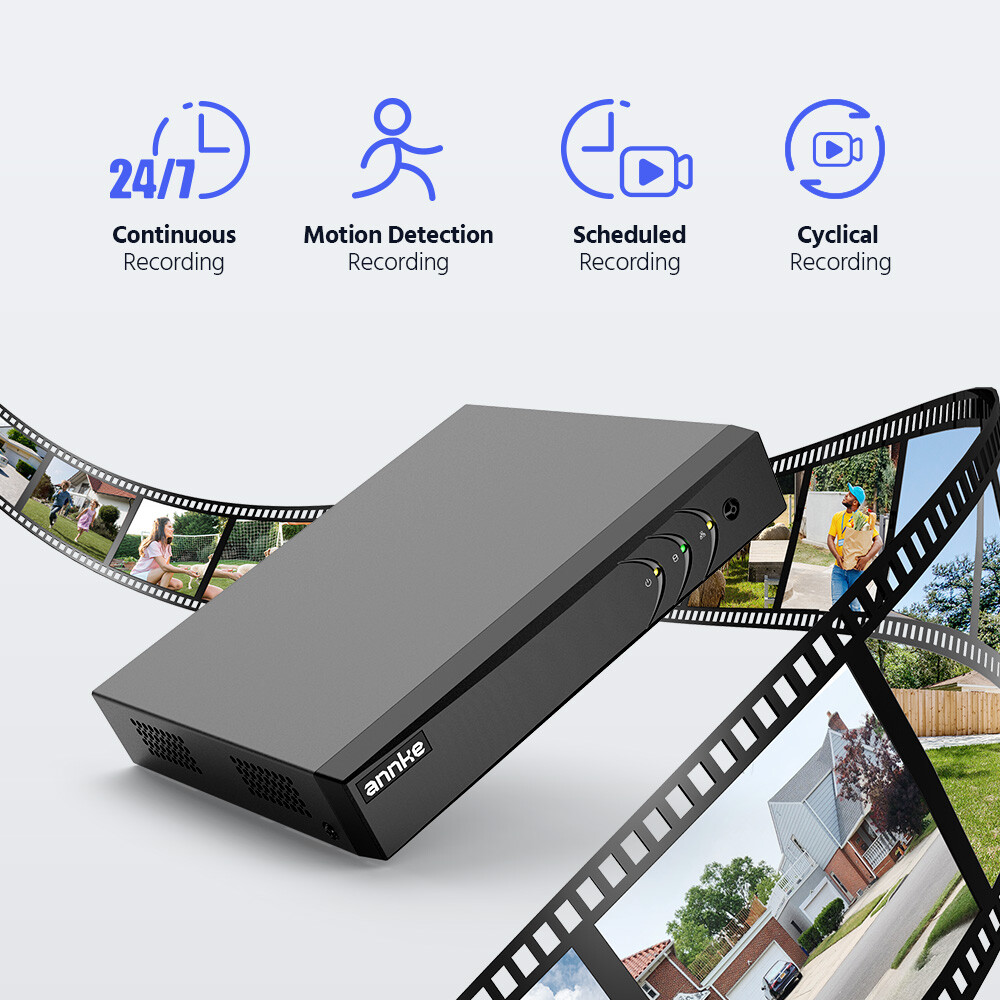 ANNKE 3K Lite 8CH DVR HD 1080P Security Camera System Outdoor AI Color Night 1TB