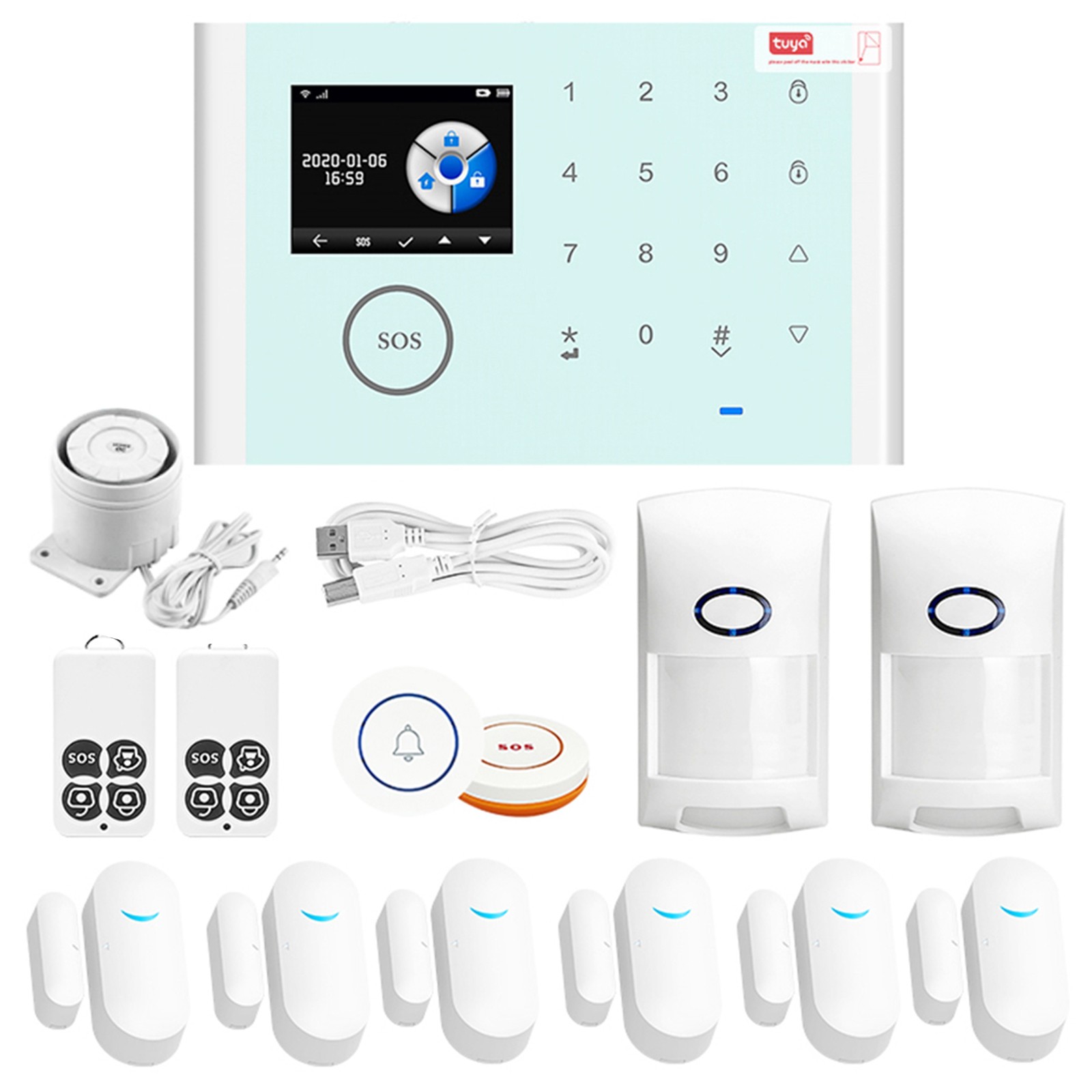 CS118 WiFi+GSM+GPRS 3 IN 1 Network Intelligent Home Alarm System Tuya APP JPHF