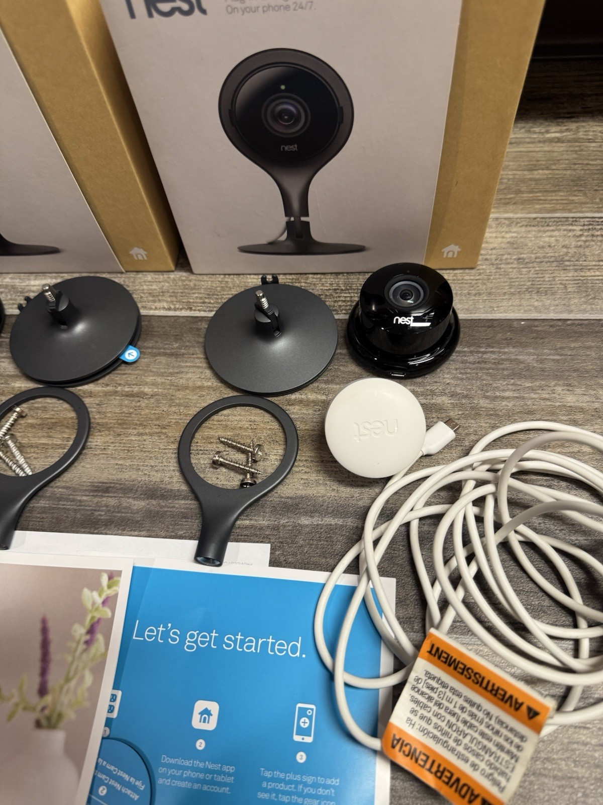 2 Google Nest NC1102ES Cam Indoor Security Camera 1st Gen – Black – Tested!