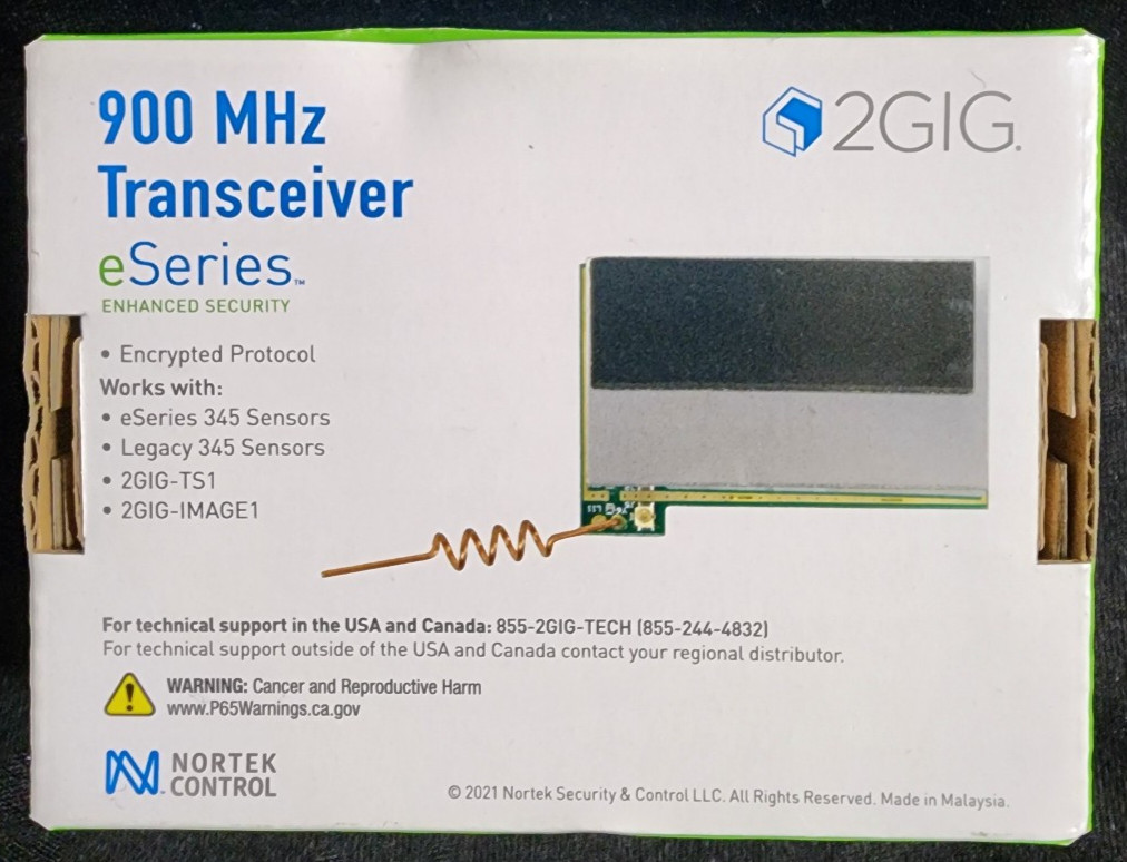 2GIG 2GIG-XCVR2E-345 Wireless Receiver for 345/900Mhz + Encrypted Sensors – NEW!