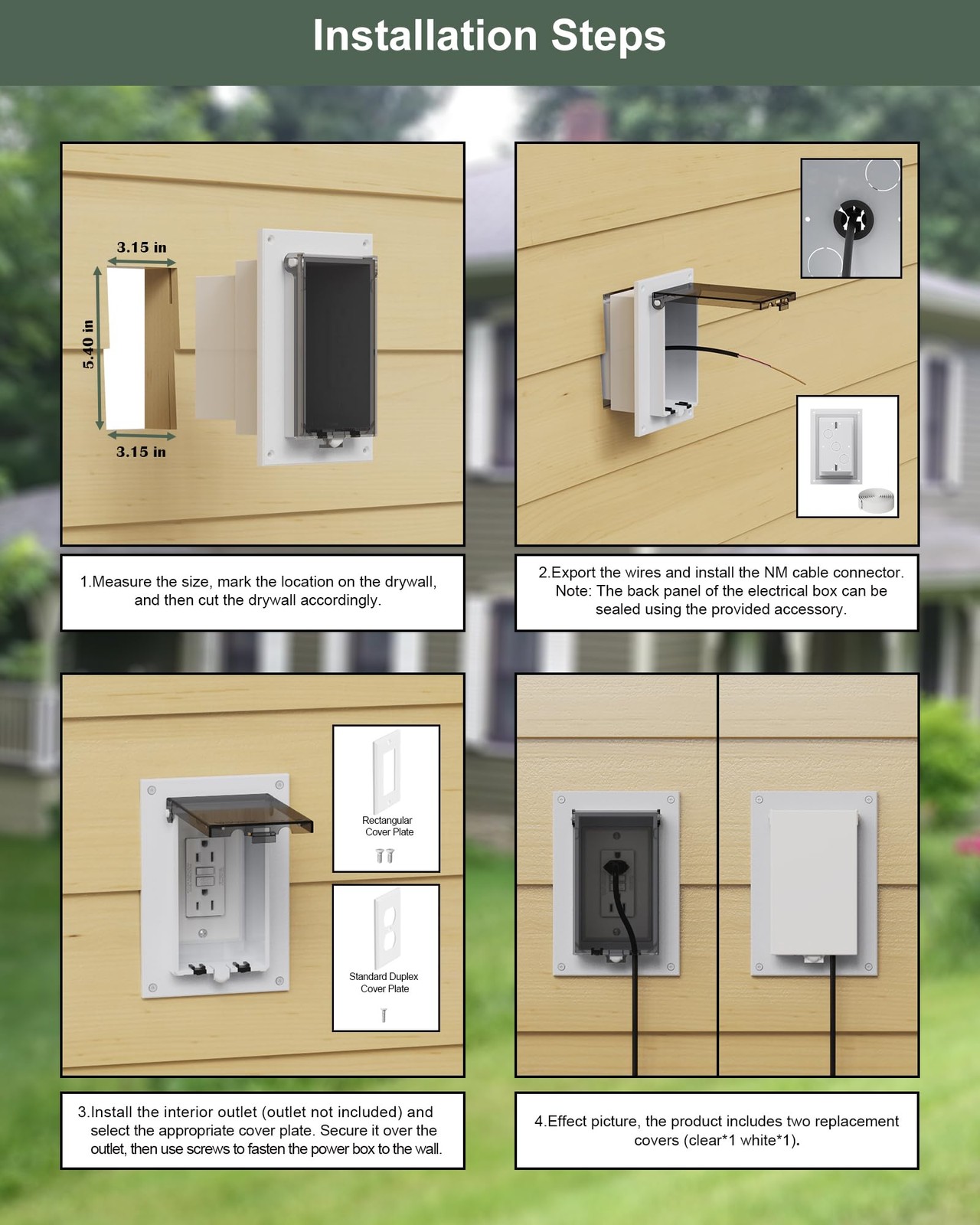 DBVR1W-1 Low Profile IN BOX Exterior Box, Outdoor Clear-1 Pack, 1-Pack Clear