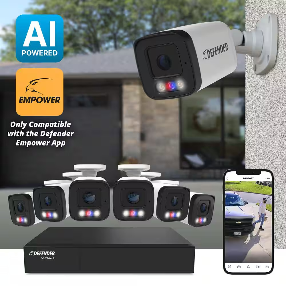 AI Powered Sentinel 4K Ultra HD Wired 8-Channel Poe NVR Security System, 6-Metal