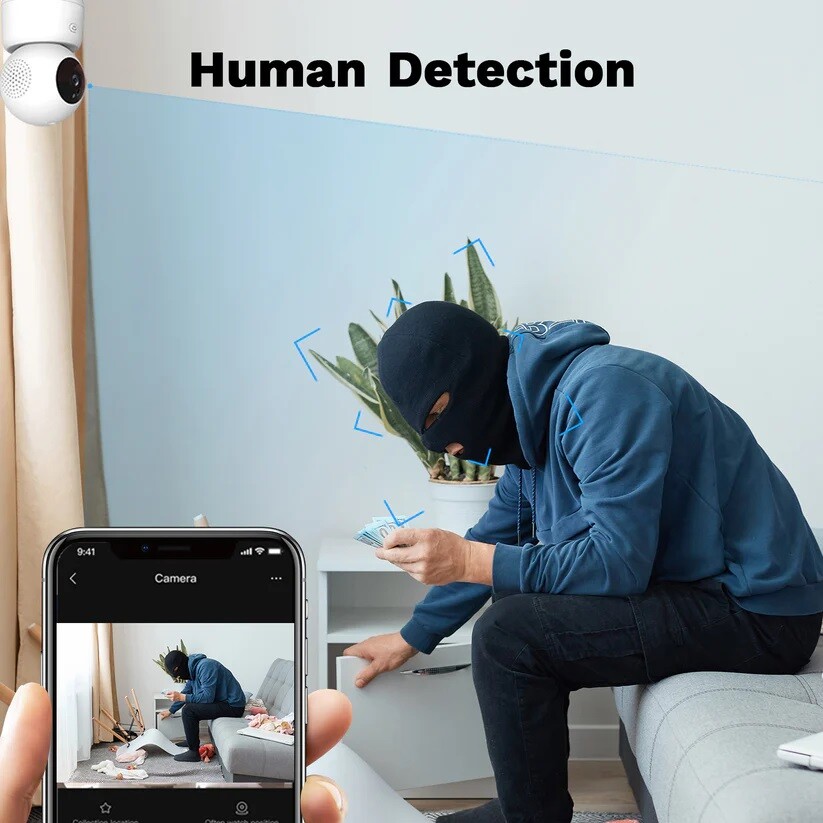 Lifoarey 2K Indoor Home Security Camera, Baby Monitor 2 Way Audio Night Vision