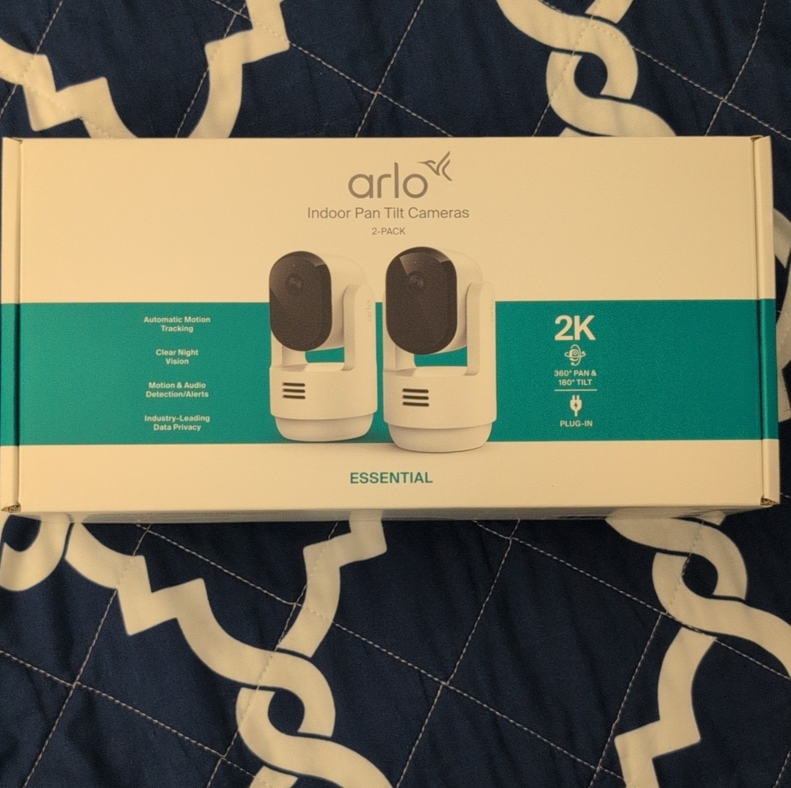 *NEW* Arlo Essential Indoor Pan Tilt Cameras 2-Pack 2K Wi-Fi Night Vision