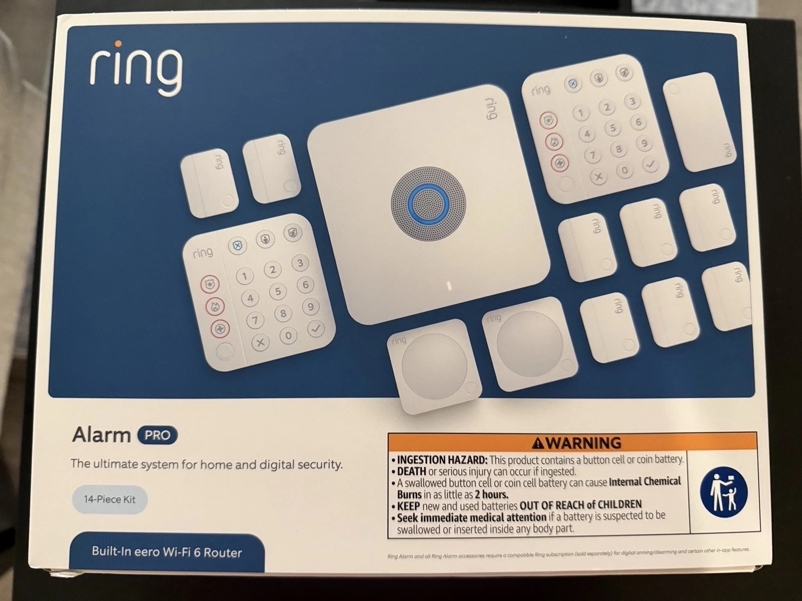 Ring Alarm Pro Home Security Kit- 14 Pieces w/ built-in eero Wi-Fi 6 router