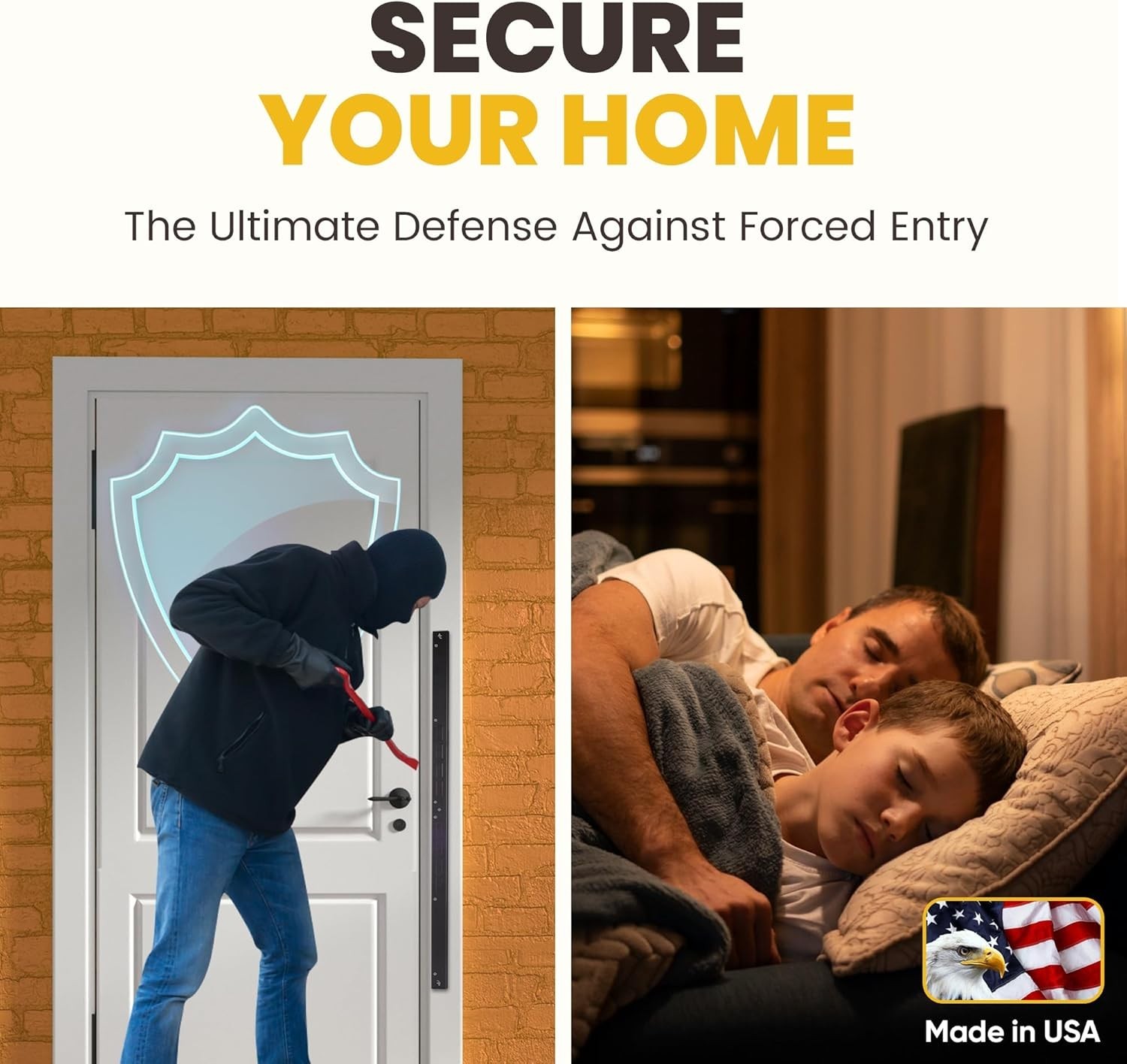 Door Armor Mini – 3-Piece Door Security Kit, , Door Kick-in Prevention Guaran…