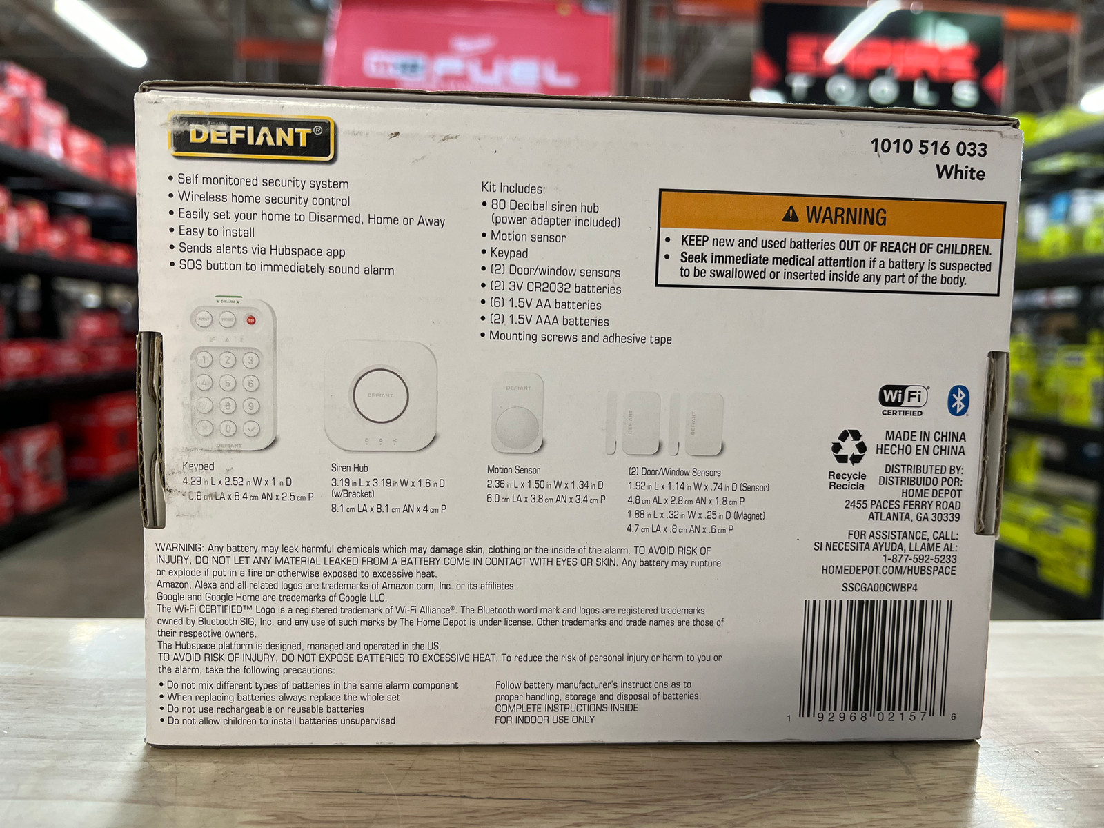 Defiant Smart Home Alarm Kit with WiFi and Bluetooth, Powered by Hubspace (5-Pi