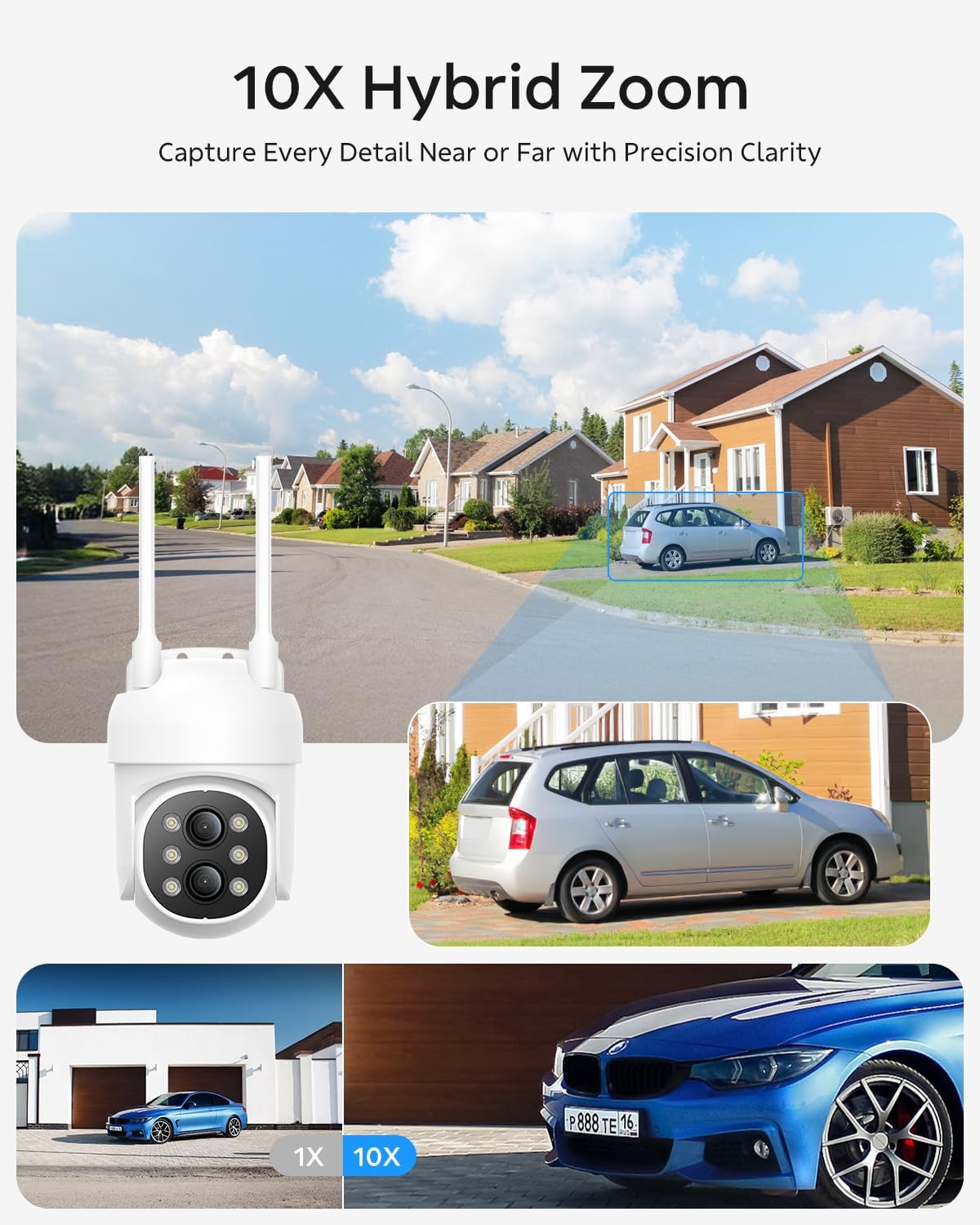 CAMCAMP 10CH All in one PT Wireless Security Camera Sytem with 10.1″ LCD Monitor