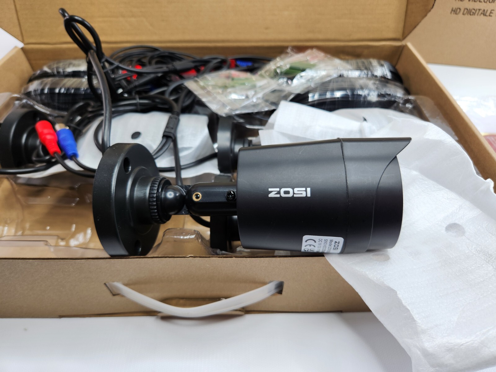 ZOSI 4 Camera Wired Security Bullet Camera System Indoor Outdoor Black 1080P
