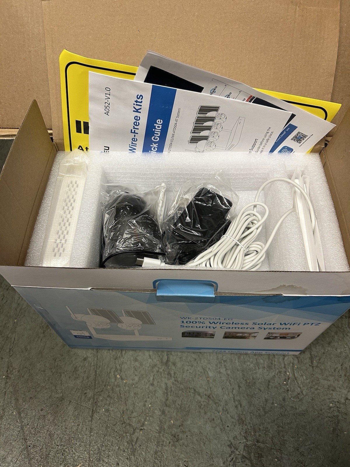2 Security Cameras System 4MP Wifi Wireless Solar Battery Powered 500gb 360°