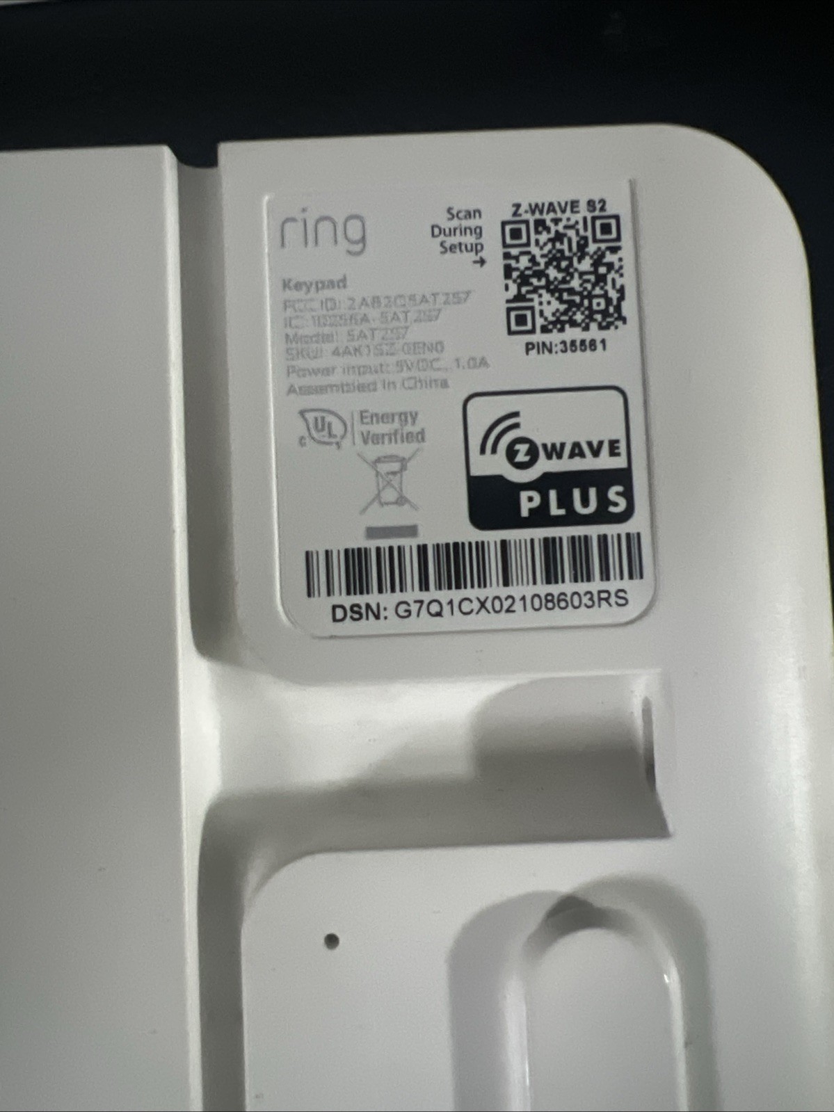 Ring Alarm Keypad 2nd Generation 5AT2S7 Fast Shipping No Power Cable
