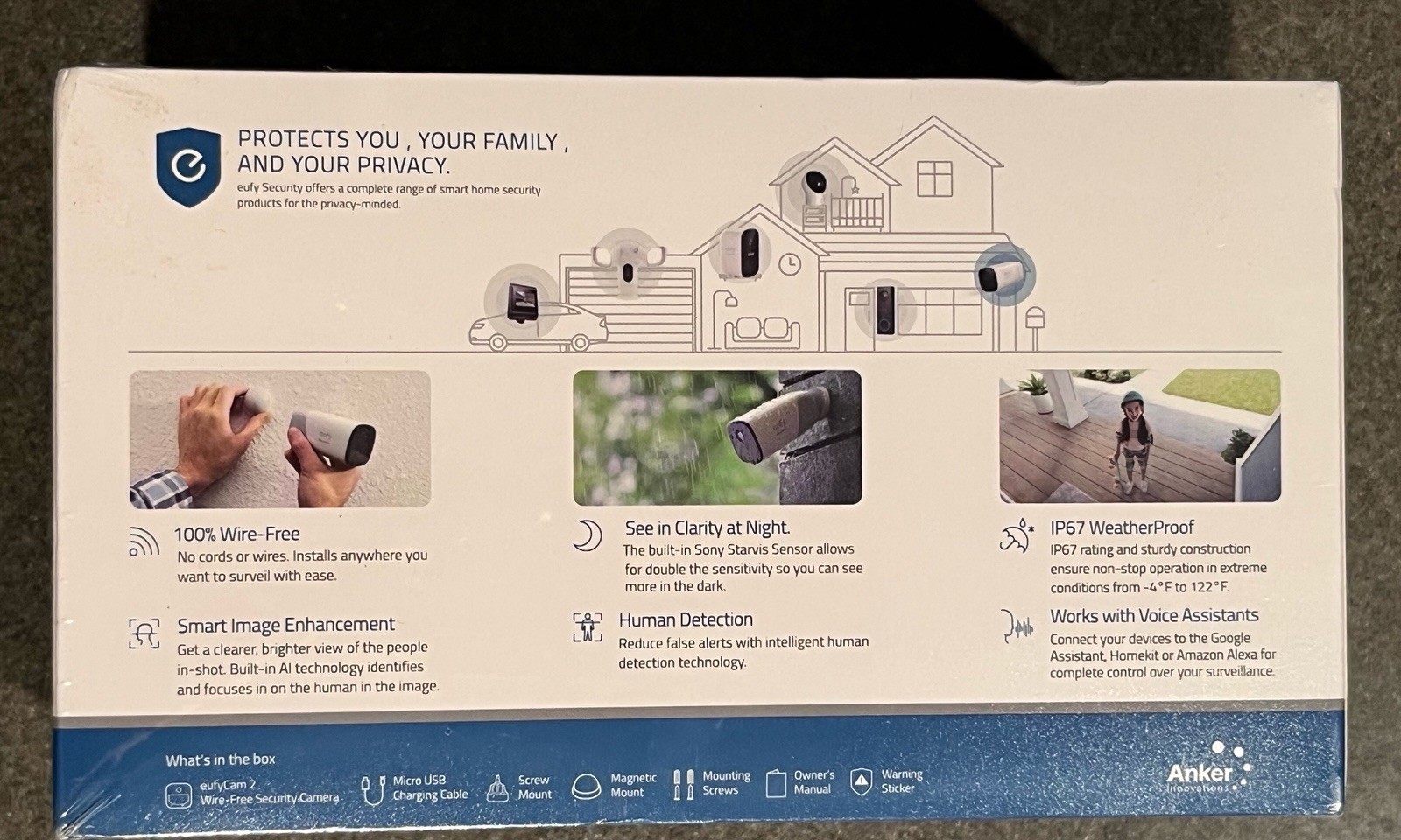 ANKER EUFY SECURITY 3 CAMERA KIT, eufyCam2, 1080P, 365 Day Battery T81141D1 New