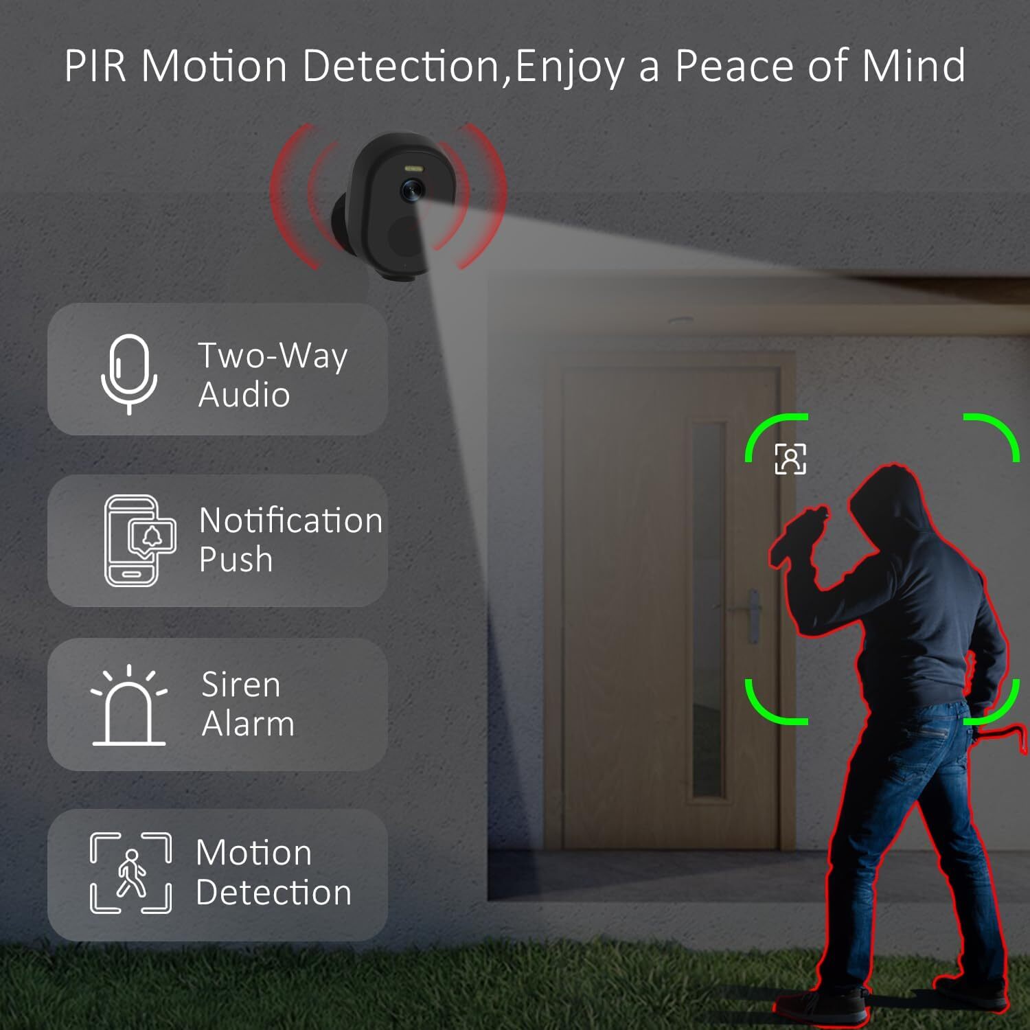 Security Cameras Wireless Outdoor, 2K/3MP QHD Home Security System with