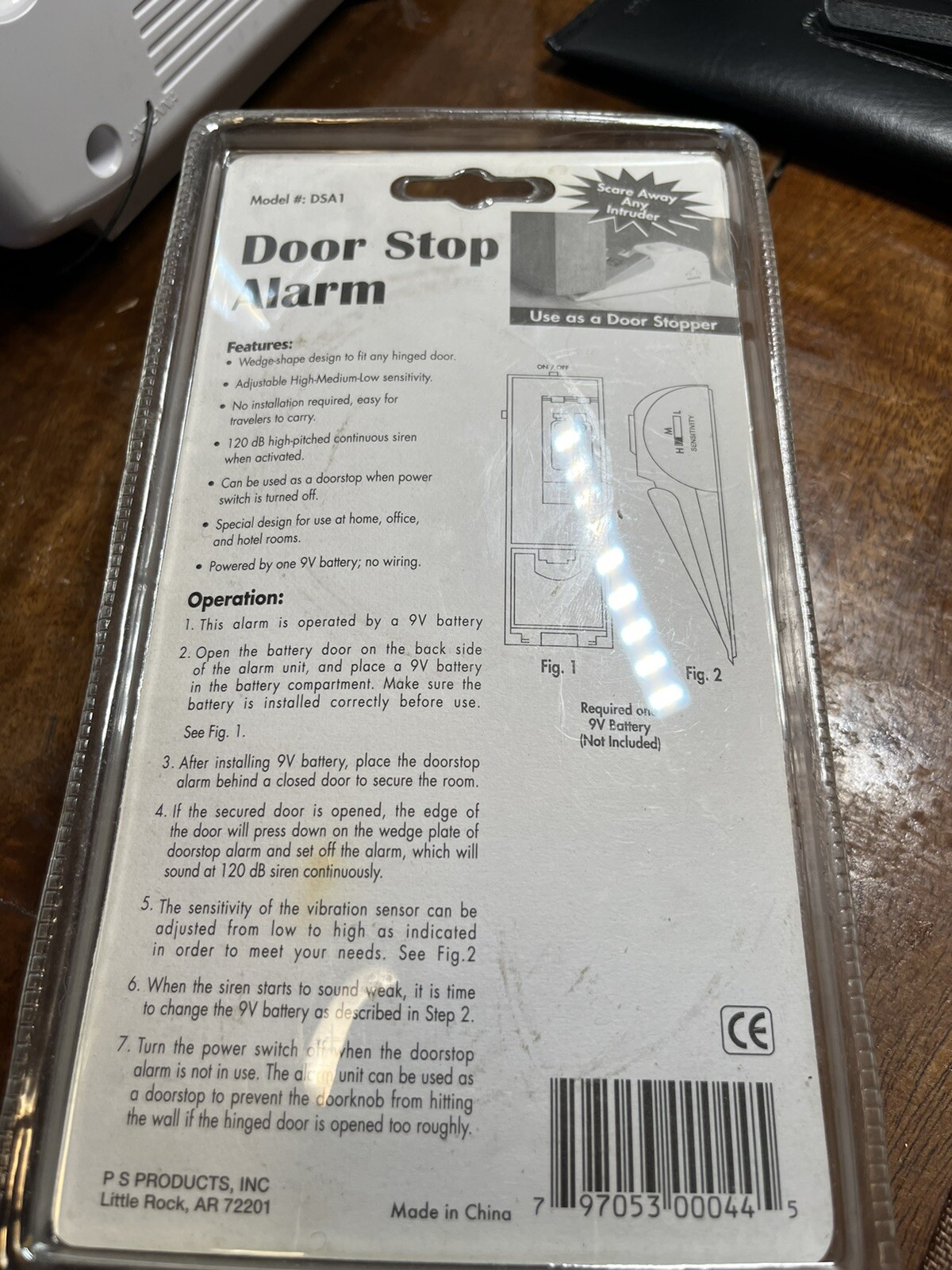 Door Stop Alarm – 120 DB – Model #DSA1 – No Install. Req. Uses 9V Battery (N/I)