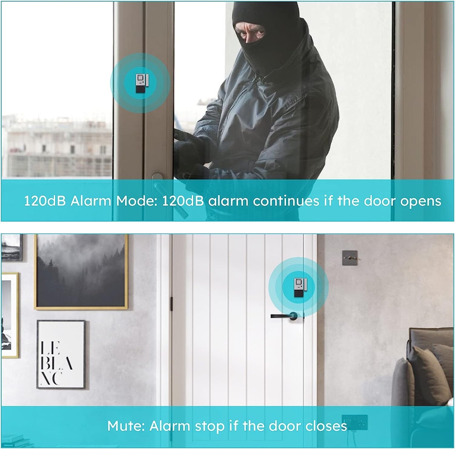 tolviviov Home Alarm System3rd Gen 4pack 120dB Alarm Door/Window Sensors with…