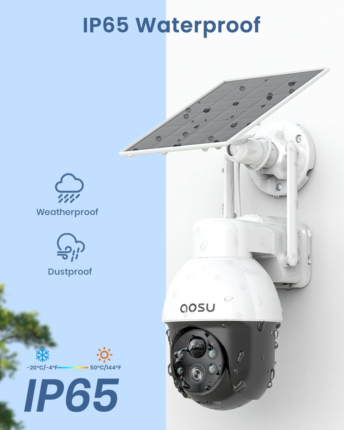 aosu Solar Camera Security Outdoor – Cameras Wireless White