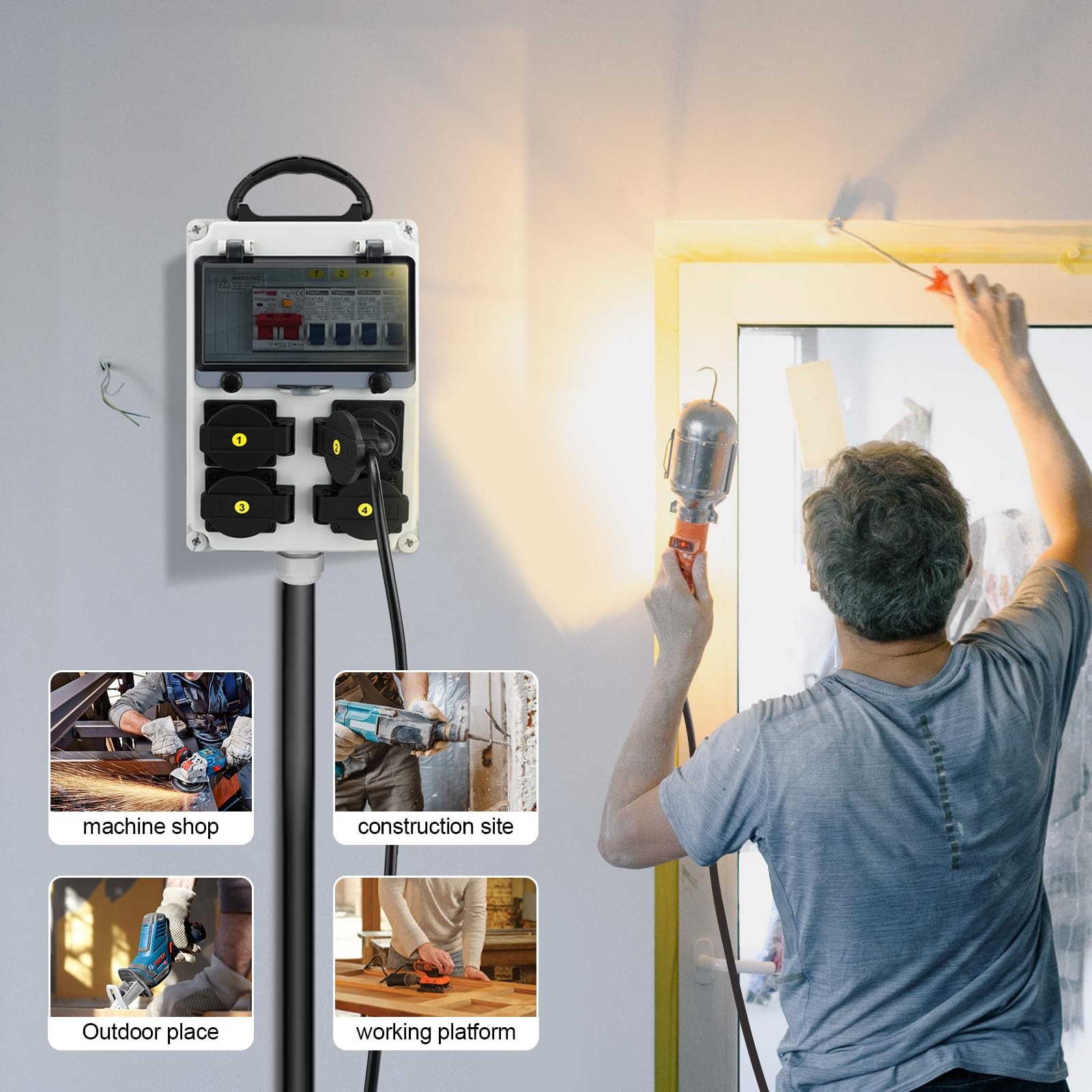 Power Distribution Box, 110V Electricity Meter 1*60A 4*20A FL+LS+METER