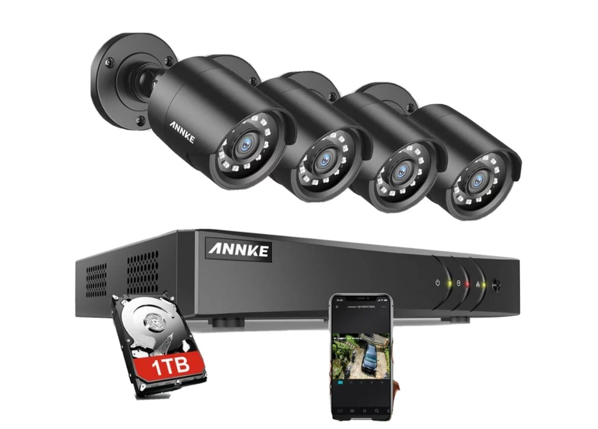 ANNKE 8CH 5MP Lite DVR 1080P CCTV Security Camera System Human Detection H.265+