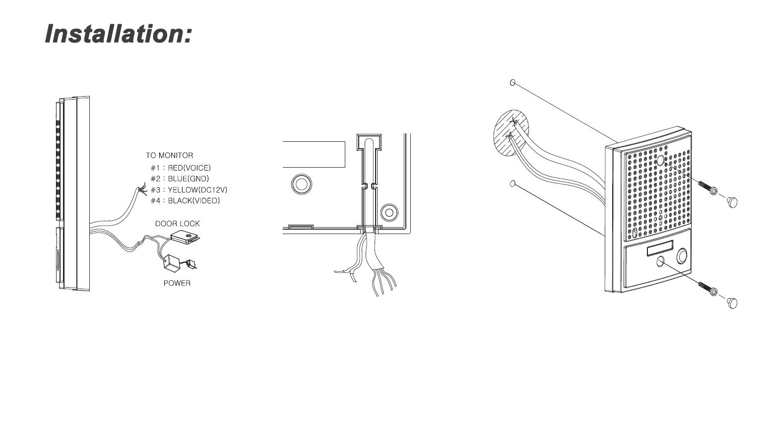 COMMAX DRC-4CGN2 Video Door Bell Camera for Fine View 4-Wire System