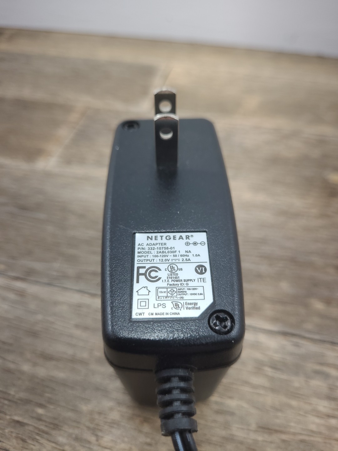 OEM NETGEAR 2ABL030F 1 NA 332-10758-01 AC ADAPTER 12V 2.5A A1.6