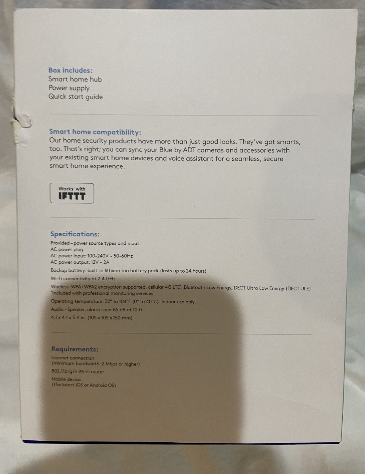 Blue by ADT Smart Home Hub Graphite S40LR0-01-PG Grey