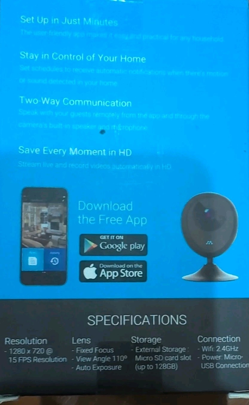 Momentum HD Wireless Indoor Home Security Camera with2-Way Audio Night Vision
