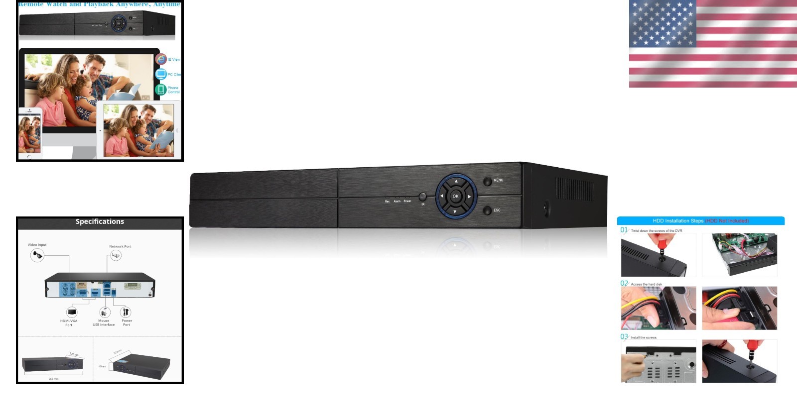 5-in-1 8CH 1080P HD Analog Hybrid DVR/NVR – Secure Your Space Effortlessly