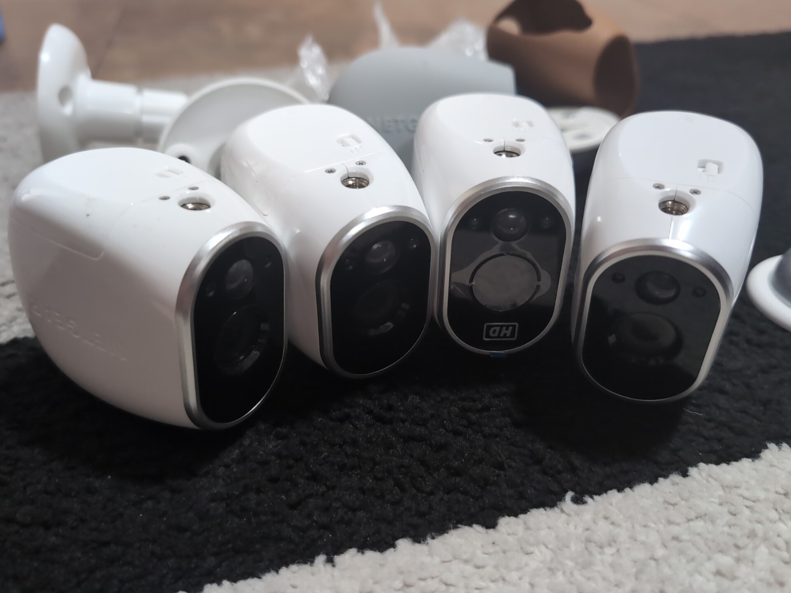 Arlo NETGEAR VMC3030 Add-on HD Indoor / Outdoor Security Camera Only, lot of 4
