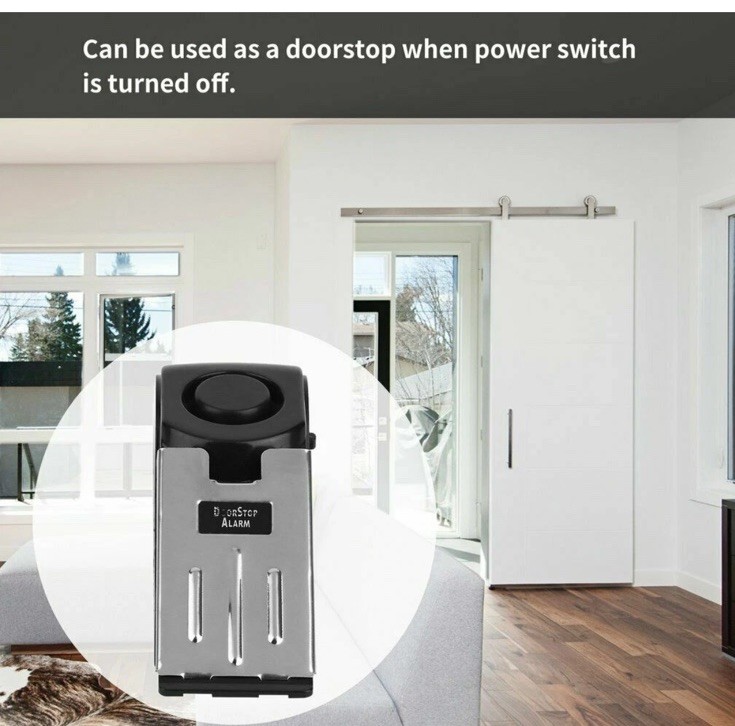 LOT OF 3 120dB Anti-theft Burglar Stop Security Wedge Shaped Door Stop Alarm