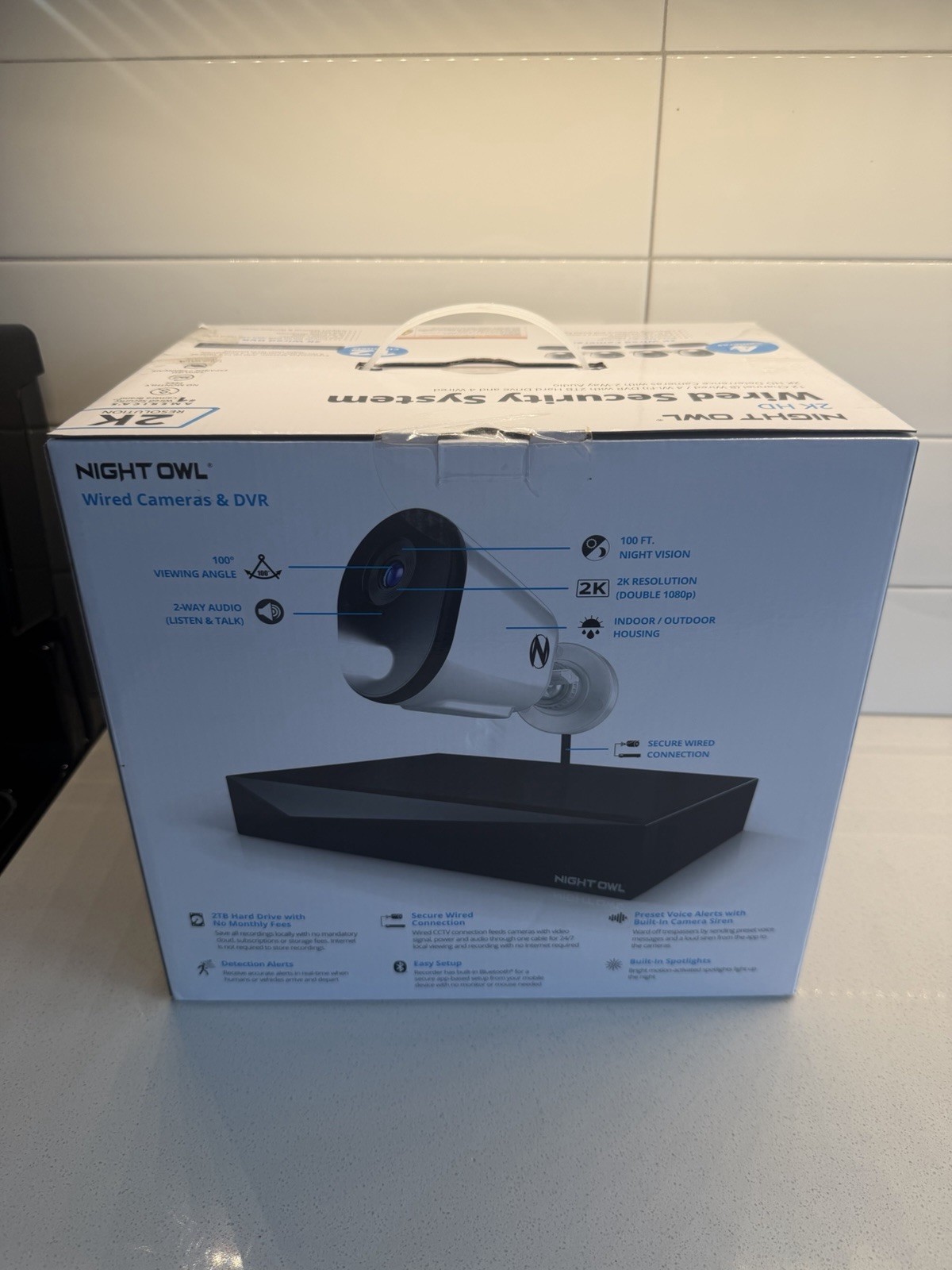 Night Owl 12-Channel 2K Wired DVR Security Camera System with 2 TB Hard Drive –