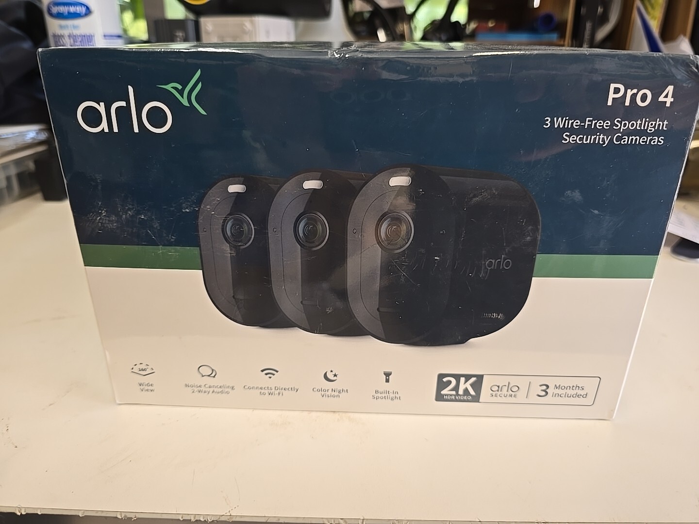 Arlo Pro 4 Spotlight Camera – 3 Pack – Wireless Security Cameras, 2K HDR Video