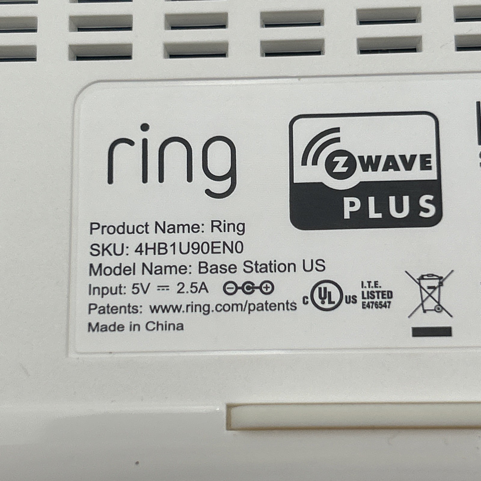 Ring Alarm Base Station With Keypad US White NO Power Cords – Untested As-Is