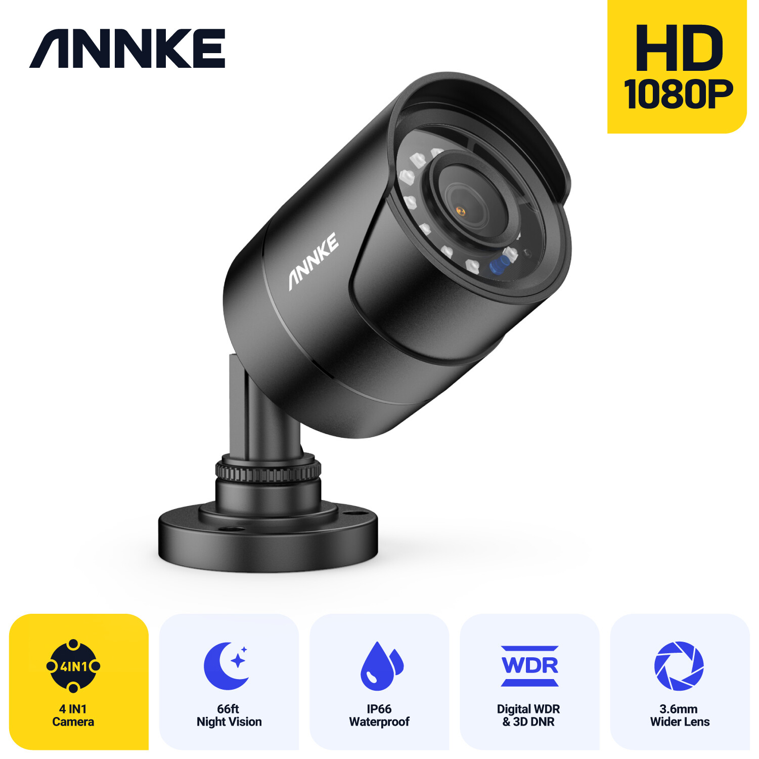 ANNKE 1080P 4IN1 CCTV Security Camera Outdoor IR Night Vision Home Surveillance