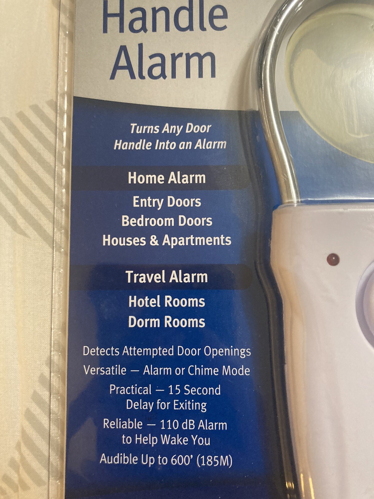 Sabre Home Series Door Handle Alarm Home Travel NEW