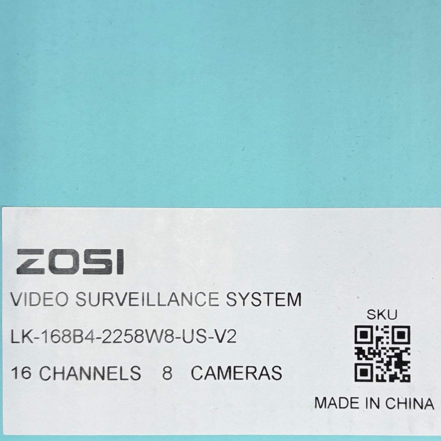 Zosi C225 4K 16CH Security System PoE Security Camera LK-168B4-2258W8-US-V2