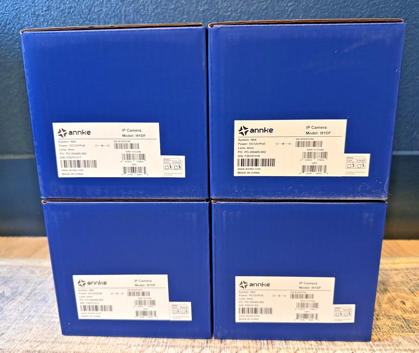 4-Pack ANNKE C800 4K 8MP PoE IP Dome Camera Factory Sealed AI Human Detection