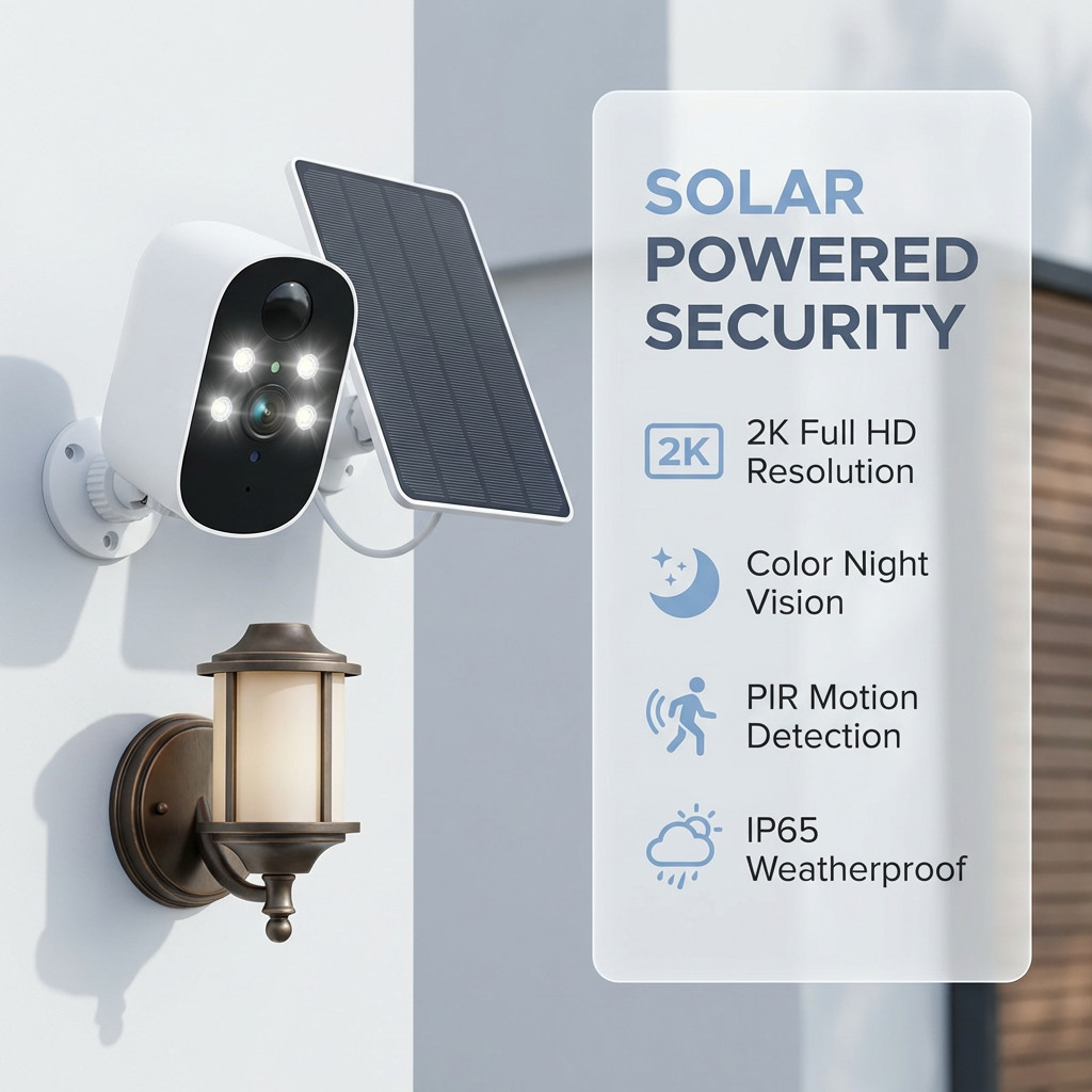 4Pcs Wireless Solar Battery Camera Outdoor WiFi Home Security Camera System