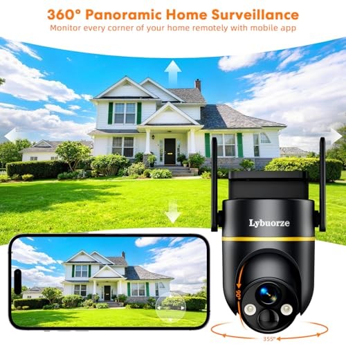 5G&2.4GHz 4MP Solar Security Camera Wireless Outdoor, Short-Solar Cam Black