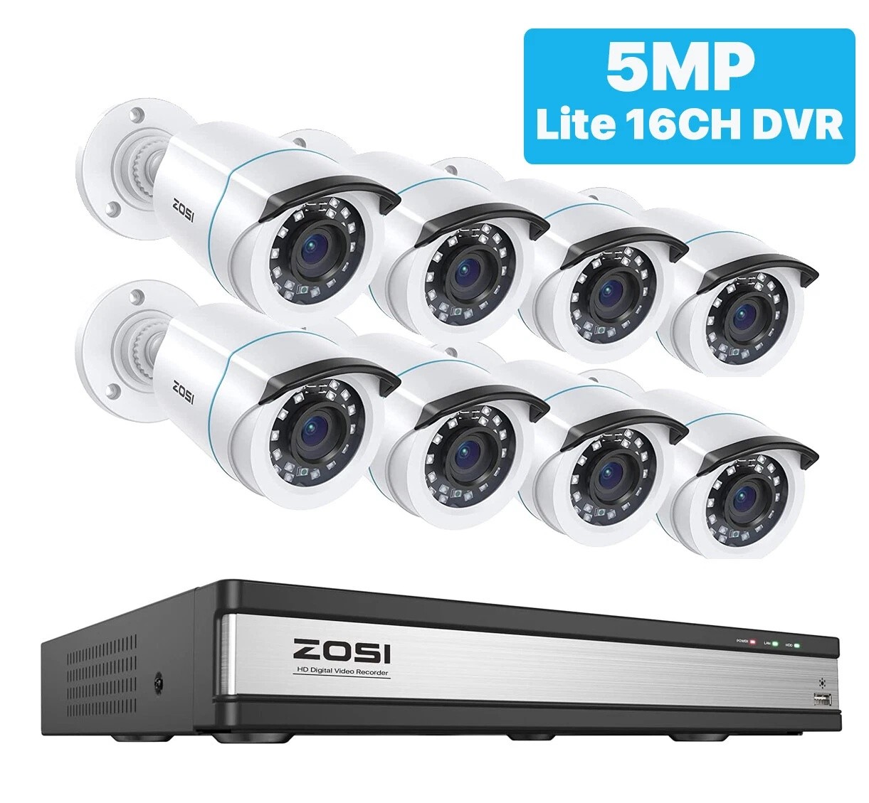 ZOSI 1080P 16CH Home CCTV Security Camera System Outdoor Night Vision Waterproof