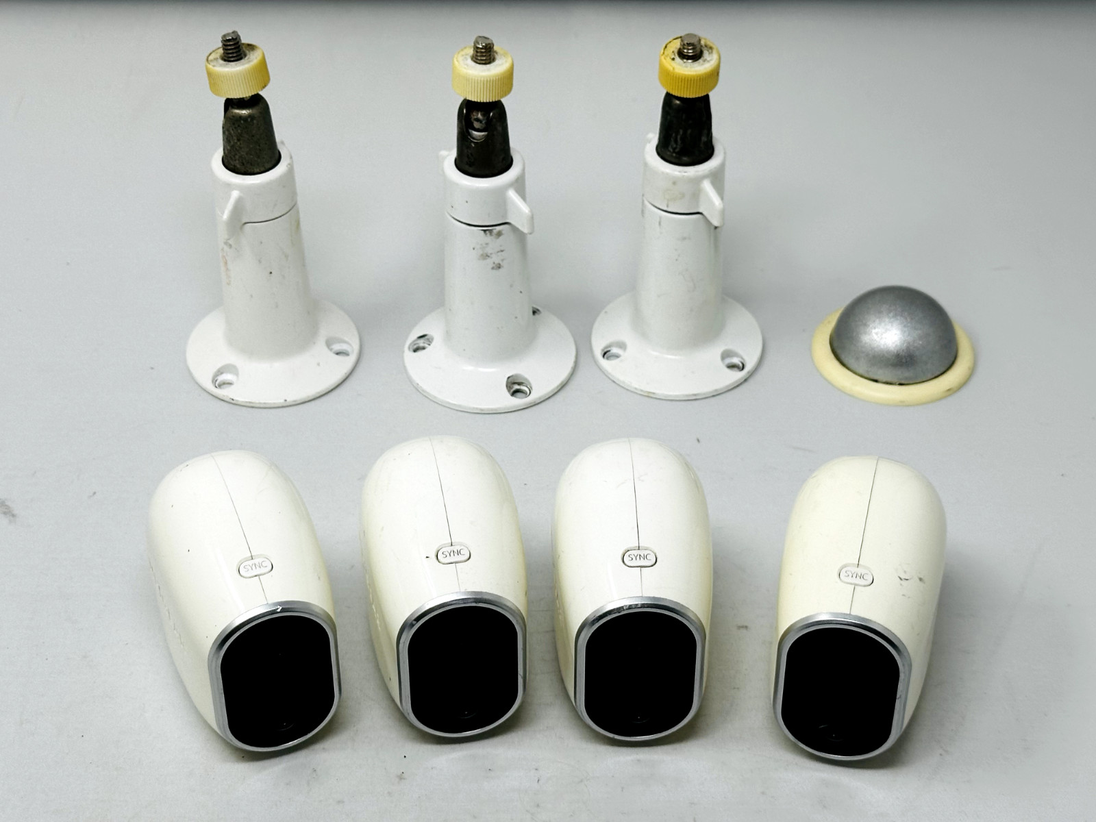 4 Netgear Arlo VMC3030 Wireless Security Camera ONLY (No Battery) w/ Mounts